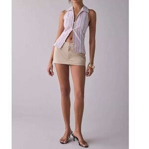 NWT Urban Outfitters Pink Striped Party Girl Button Down‎ Sleeveless Shirt XL